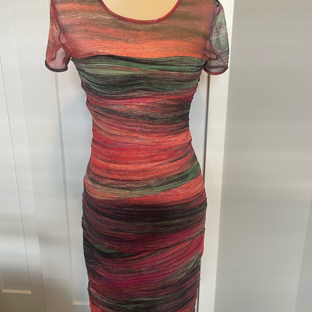 Multi Color fitted dress size small.